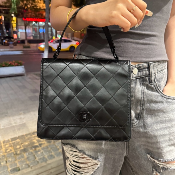 95新 Chanel/香奈儿 香奈儿 soblack 中古手提Kelly 