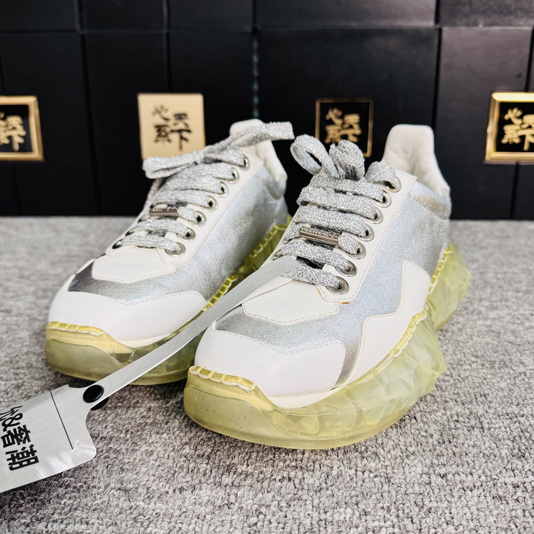 99新 JIMMY CHOO/吉米周 银钻底老爹鞋35码ysc4502