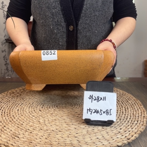 紫砂花盆新年大漏柴烧大号切角四方0852