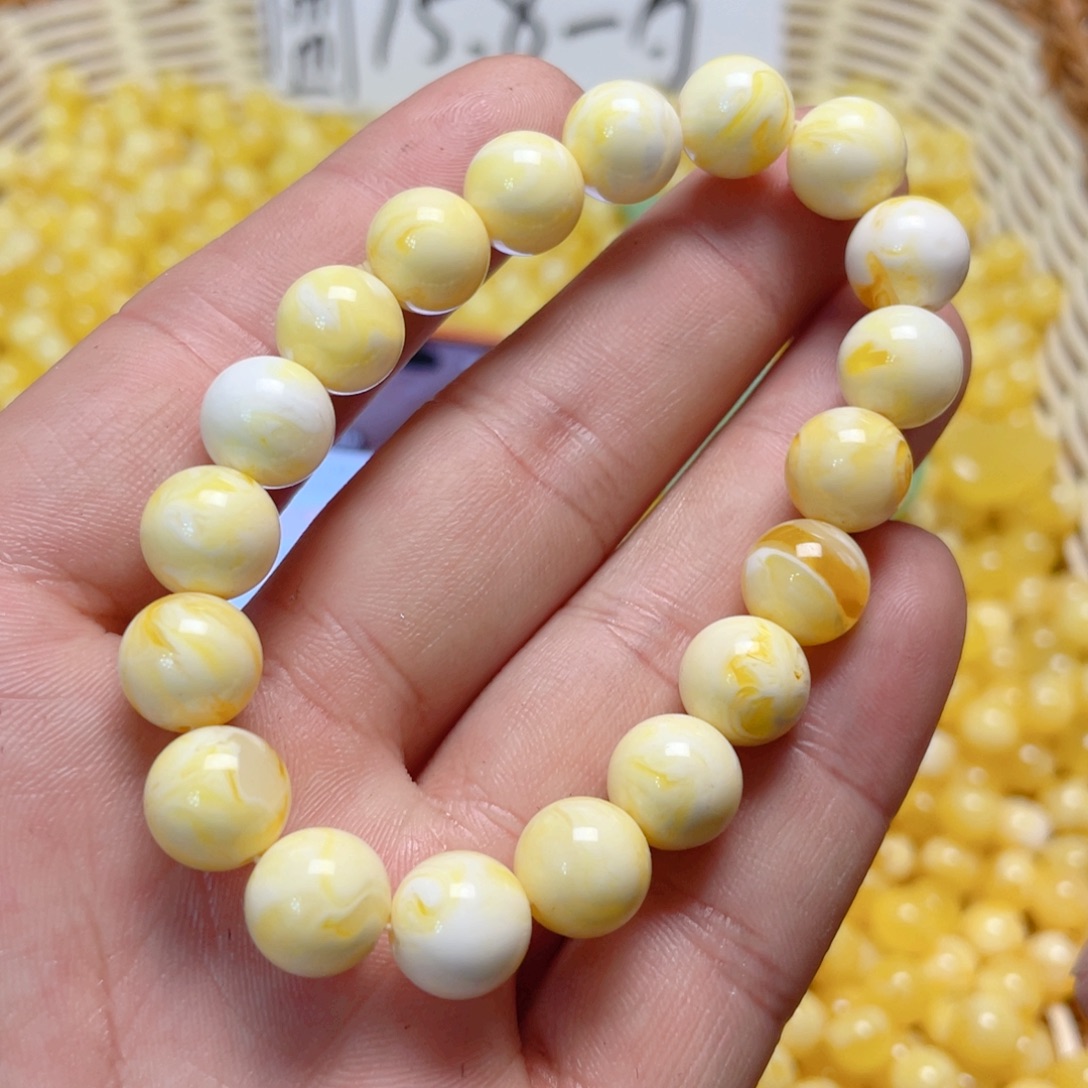 琥珀未镶嵌手链10mm