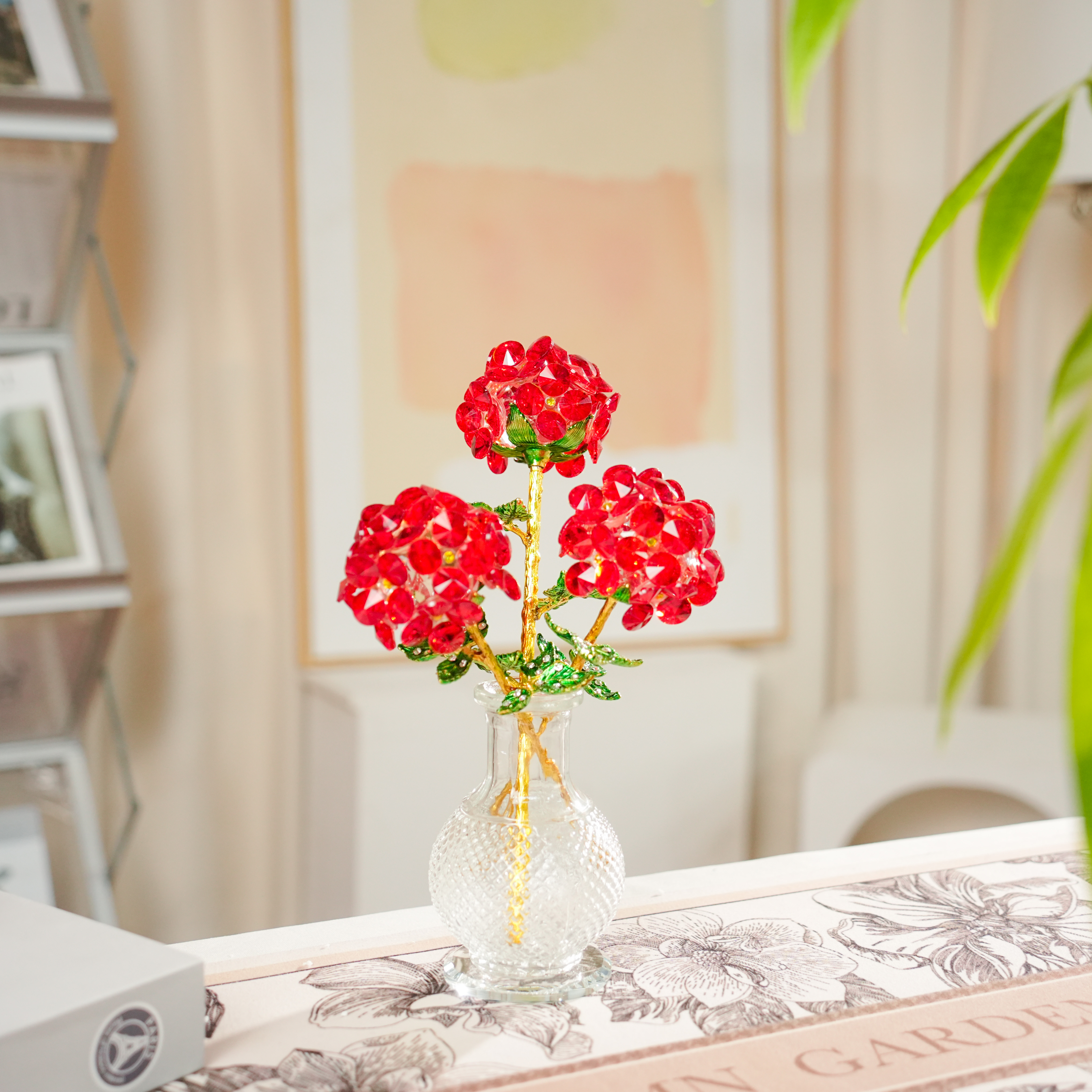 水晶绣球花摆件客厅电视柜展示柜送礼物幸福团圆永恒绣球花八仙柜