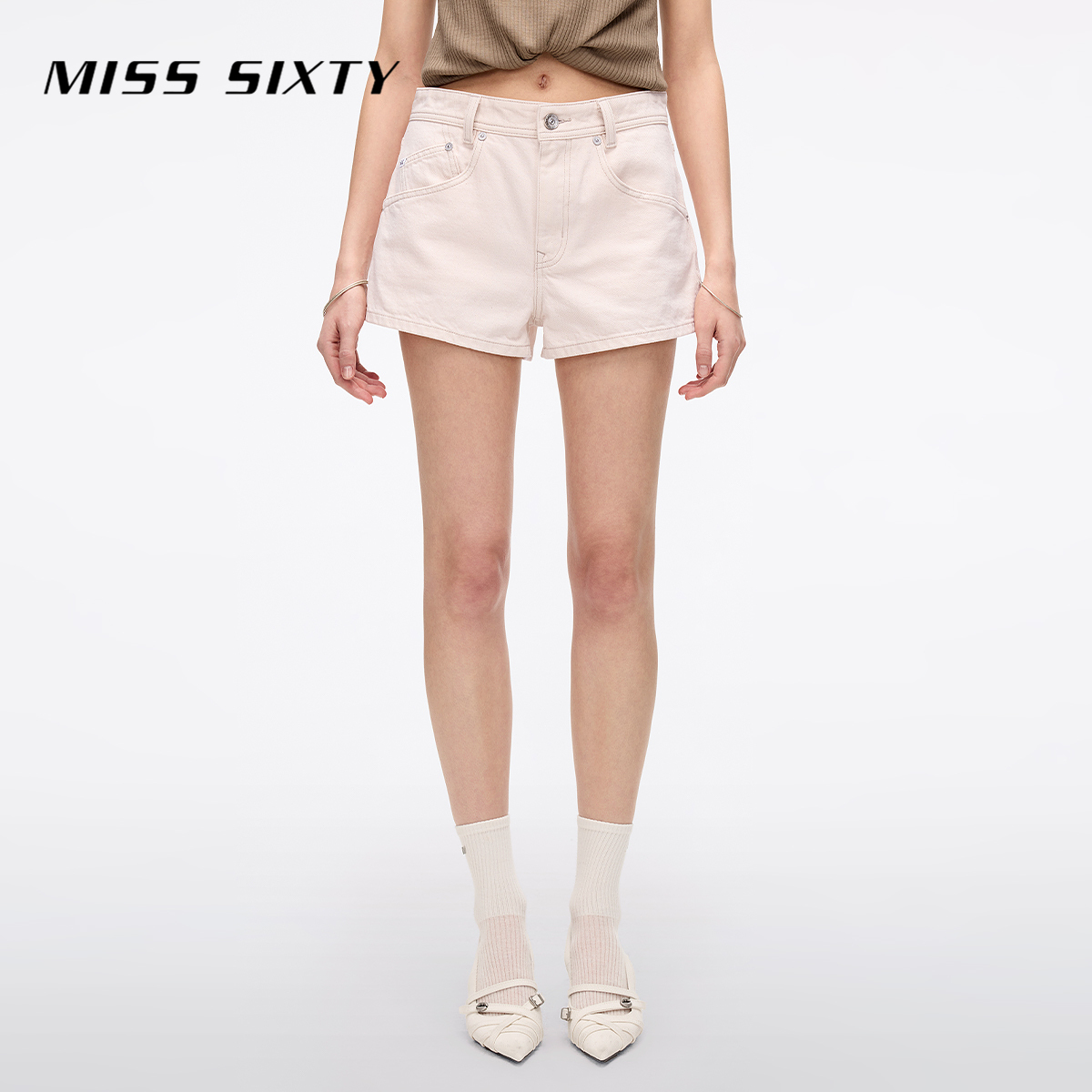 【进口牛仔面料】Miss Sixty2025夏季新款牛仔短裤女显瘦百搭休闲