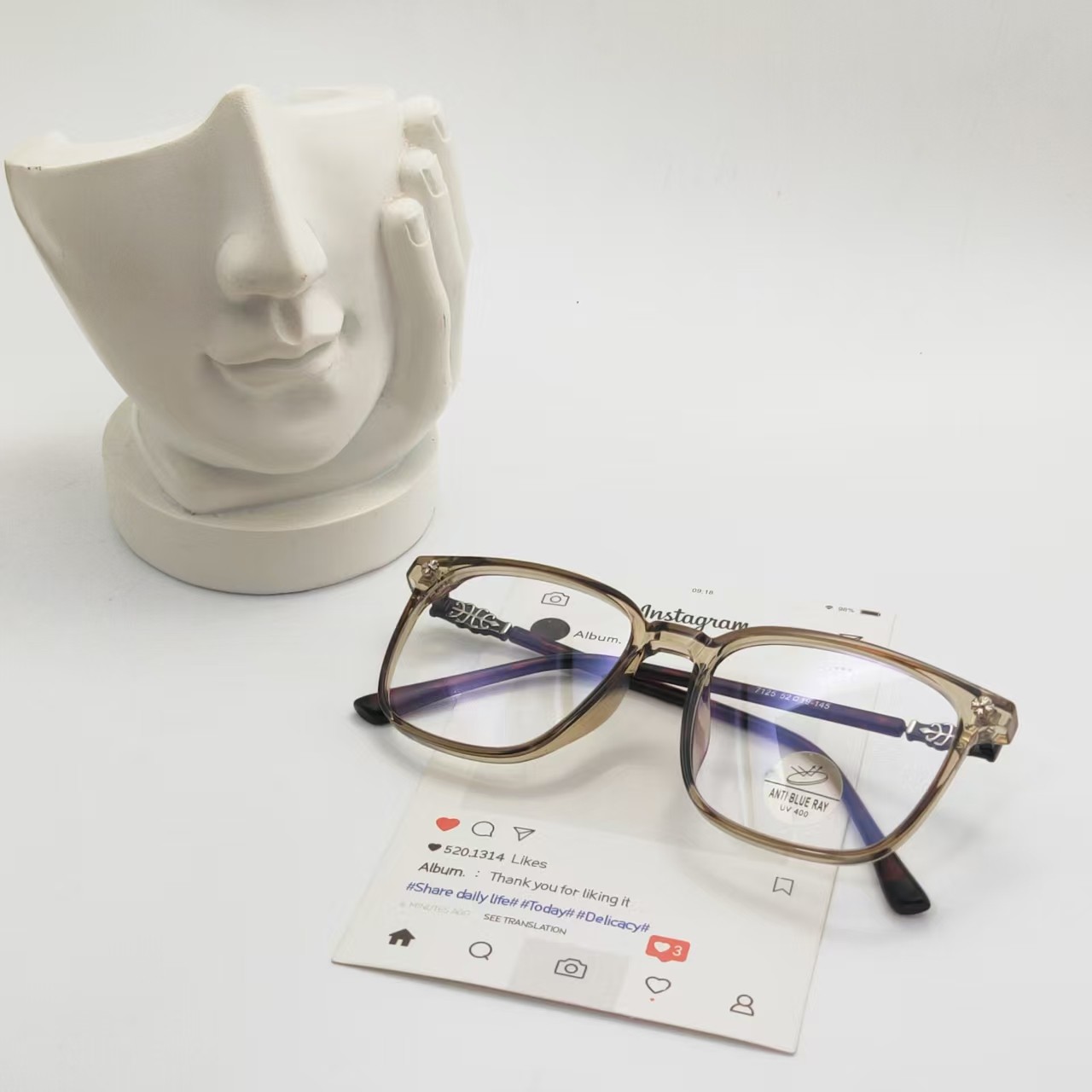 【5207】透色框磨砂腿平光镜男女同款不挑脸型复古防蓝光镜可配度数