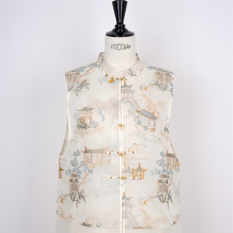 【江南】桑蚕丝欧根纱新中式马甲CD2167514