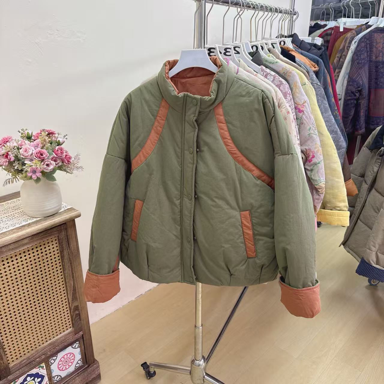 A07冬季纯色棉服厚款休闲韩版时尚简约显瘦外套女