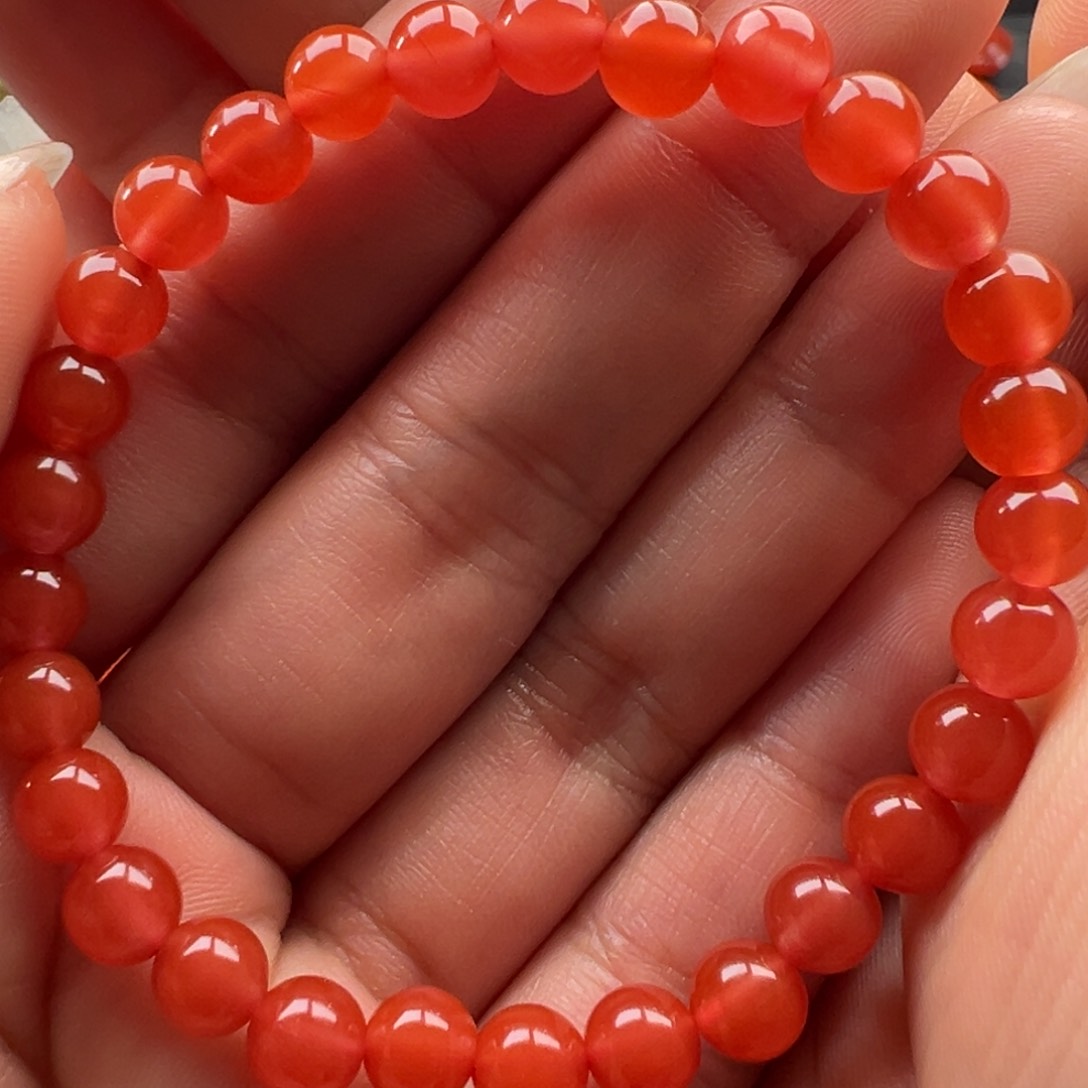 南红玛瑙手串6.7未镶嵌