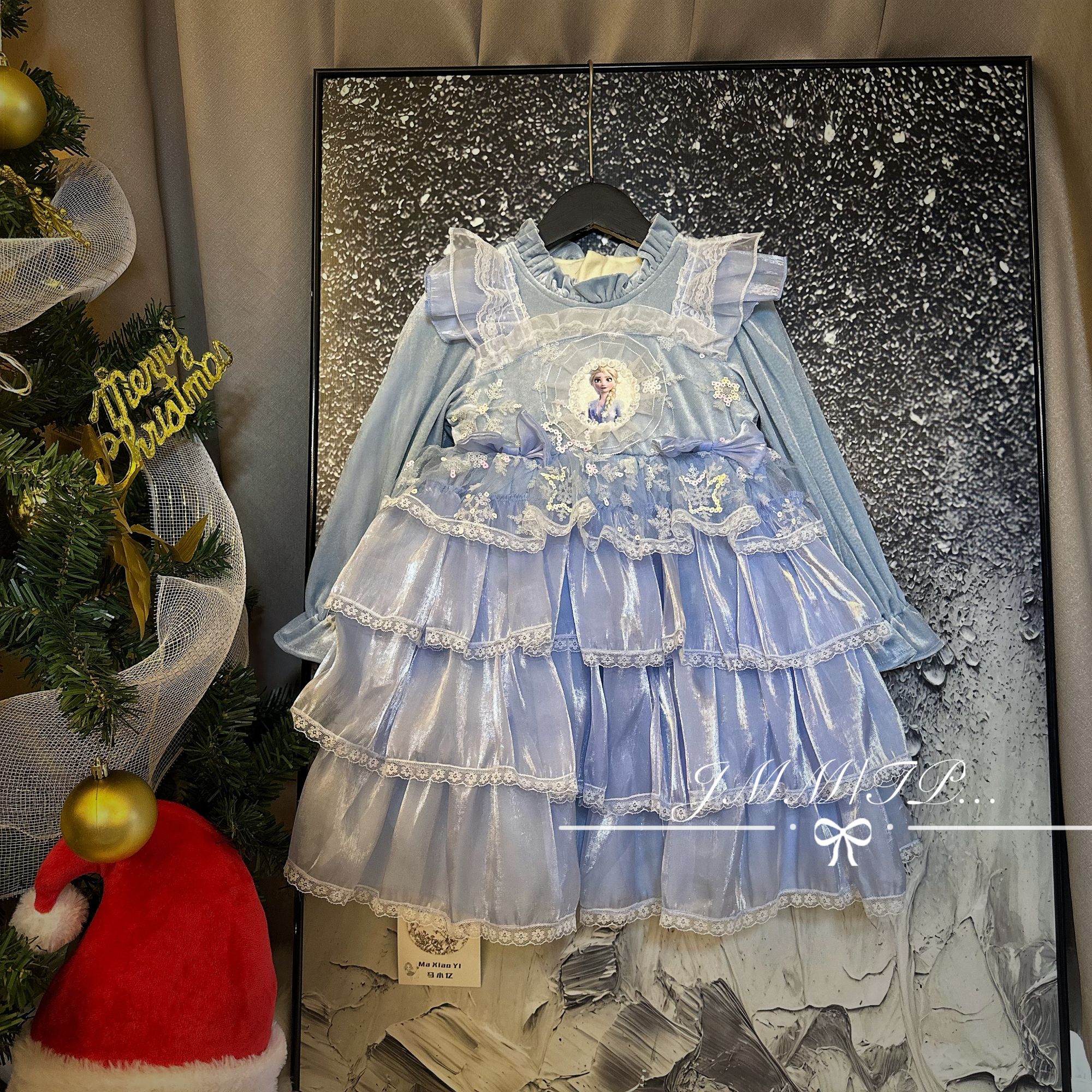 【秋冬款】D039女童洛丽塔公主裙冬季网纱泡泡袖连衣裙