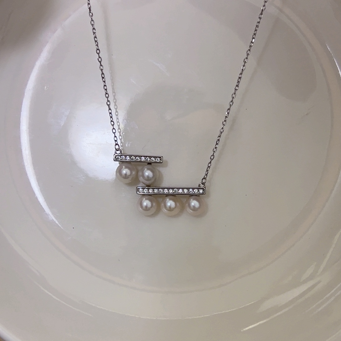 淡水珍珠银S925镶嵌颈饰