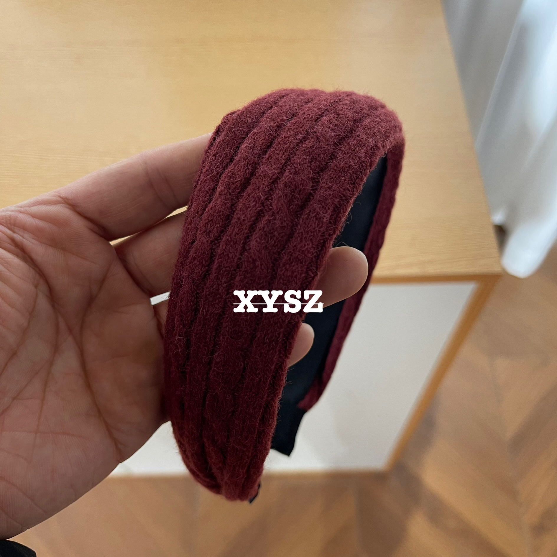 坑条红发箍毛线针织宽边韩系秋冬女高颅顶头箍日常百搭外出发饰