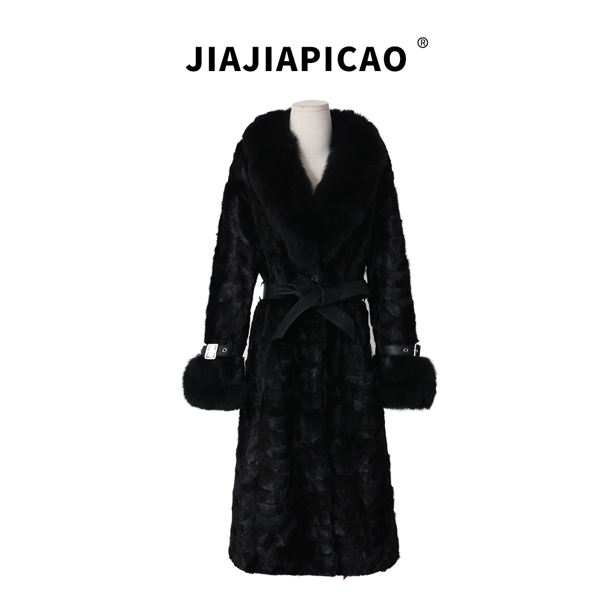 【喇叭袖】皮草 水貂冬季大狐狸毛领绵羊皮保暖皮草外套/6661-1