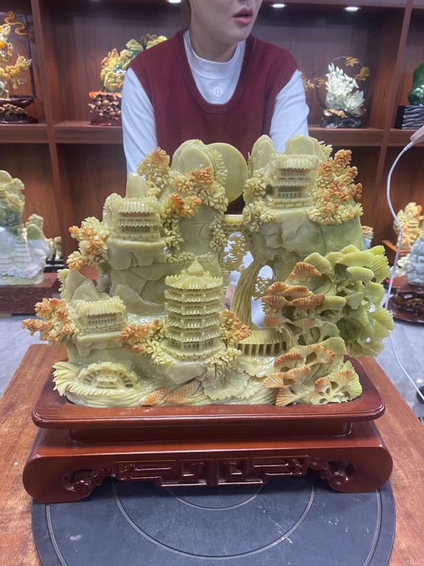 摆件新中式玄关山水摆件办公室摆件