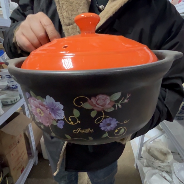 瓷片景德镇陶瓷10斤装大砂锅（橙、黄不挑）