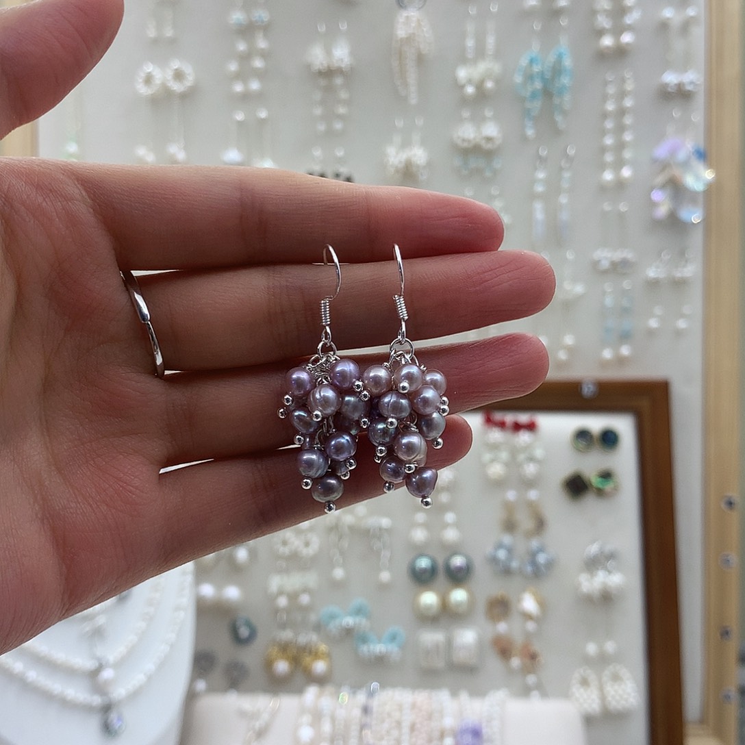 耳饰淡水珍珠银S925镶嵌