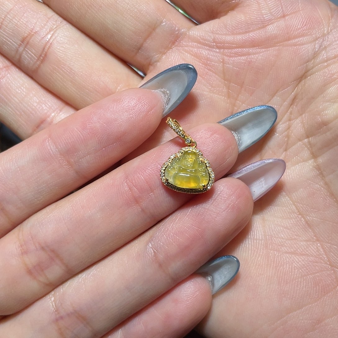 系***宝翡翠18K金镶嵌吊坠(不含链)