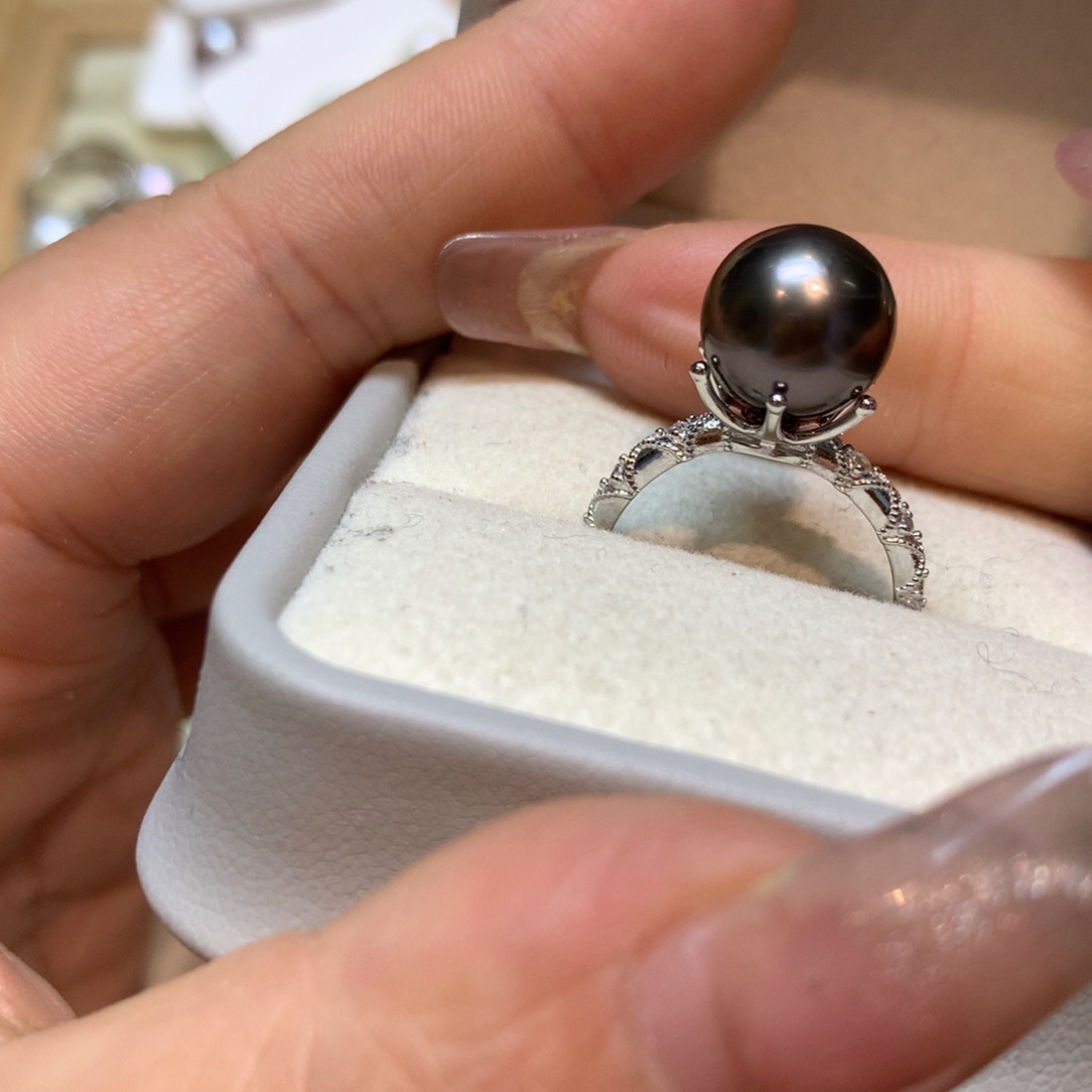 海水珍珠戒指银S925镶嵌