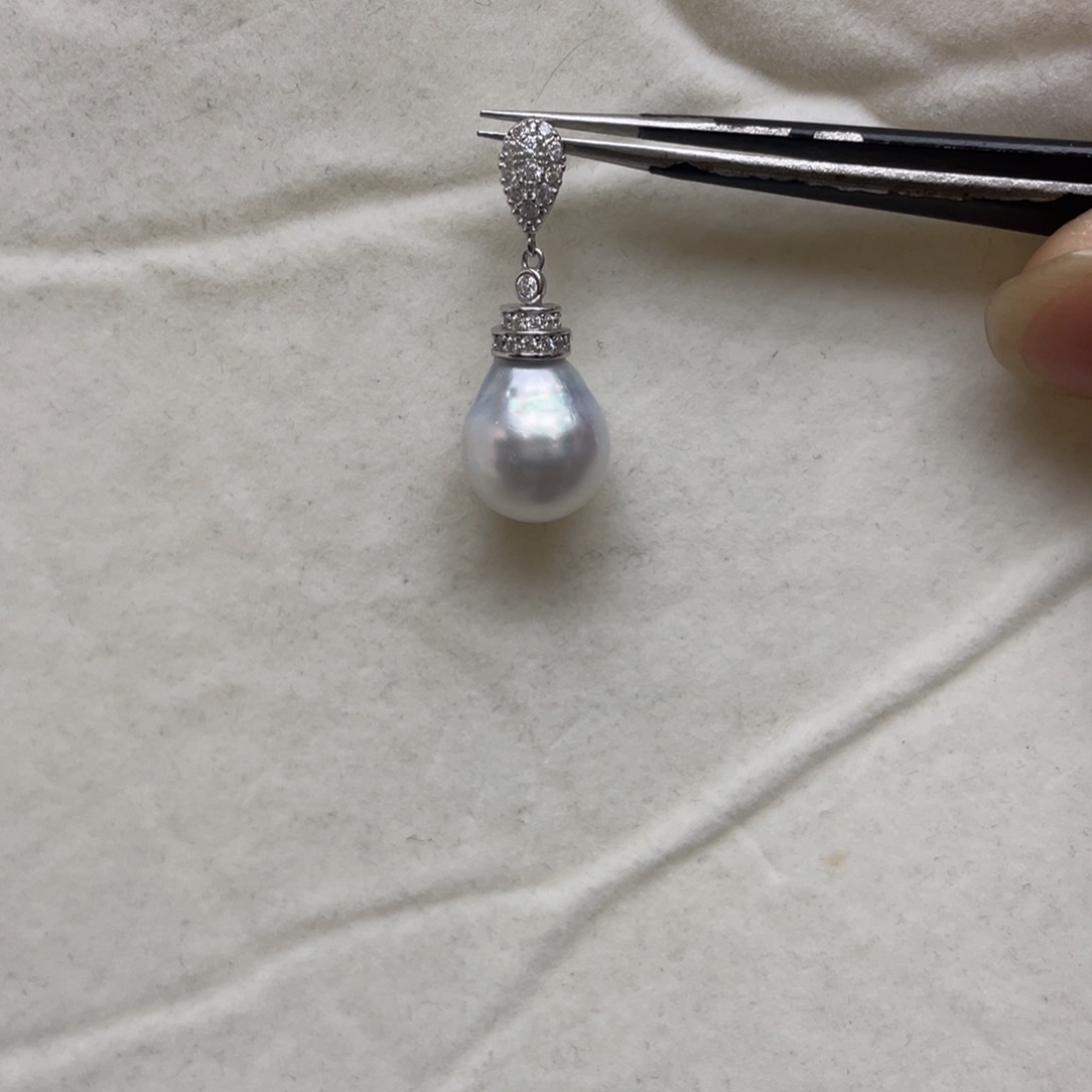 银S925镶嵌吊坠(不含链)海水珍珠