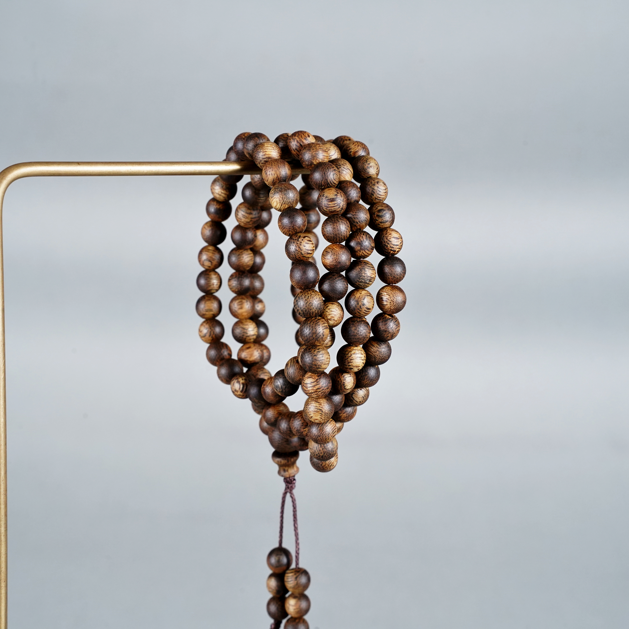 沉香【双旦同庆】海南乌身圆叶卡6圆珠多圈手串