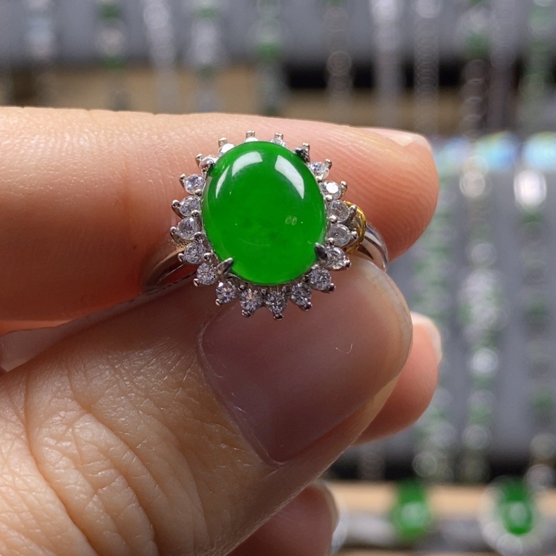 颈饰银S925镶嵌翡翠回***然10.5×8×3