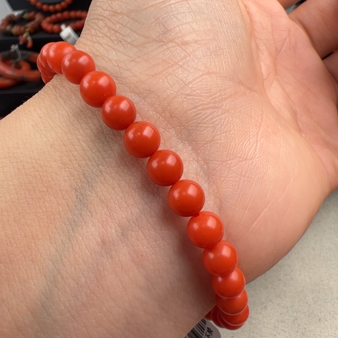 南红玛瑙未镶嵌（精品～保山柿子红5mm+