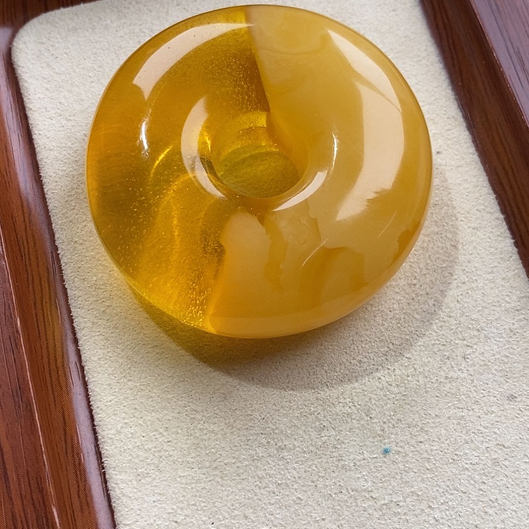 琥珀裸石未镶嵌天然原矿琥珀蜜蜡面包圈