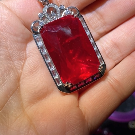 红宝石戒指银S925镶嵌