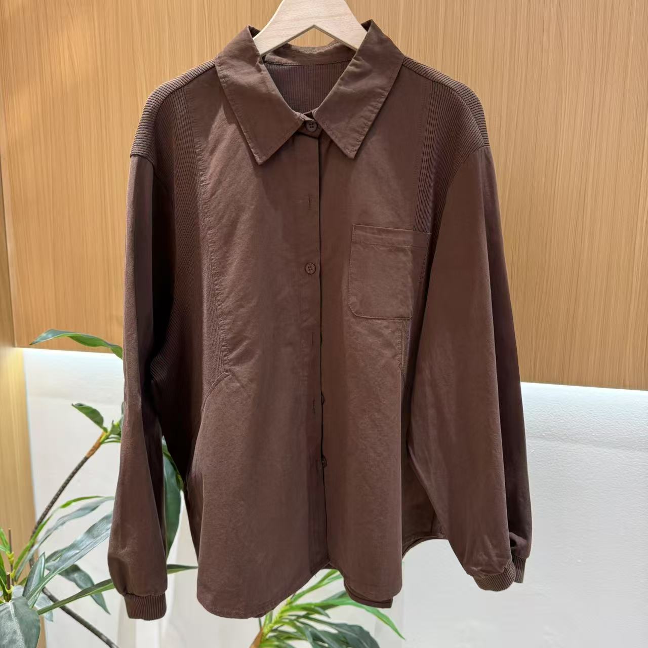 14516新款春秋简约休闲显瘦文艺衬衫