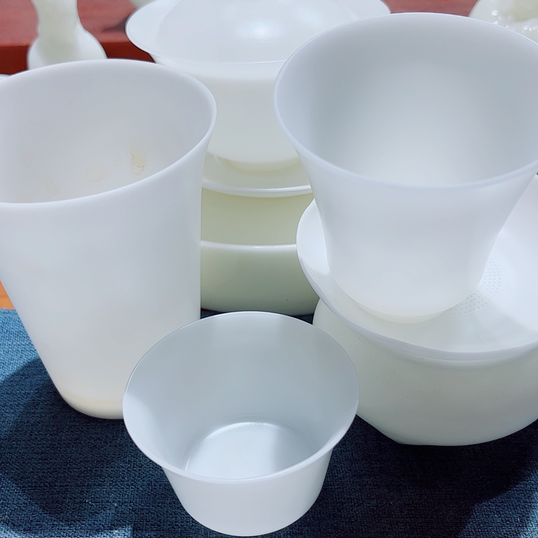 陶瓷素烧璞玉超薄胎130cc加6杯套组