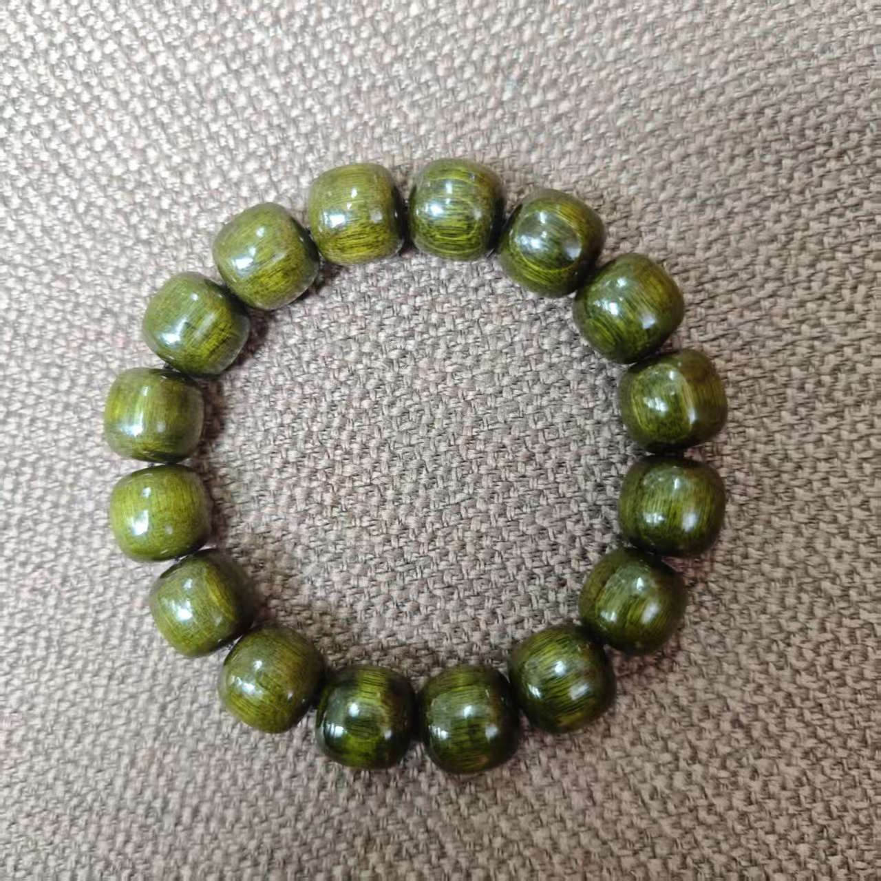 拾趣 绿檀手串木 001