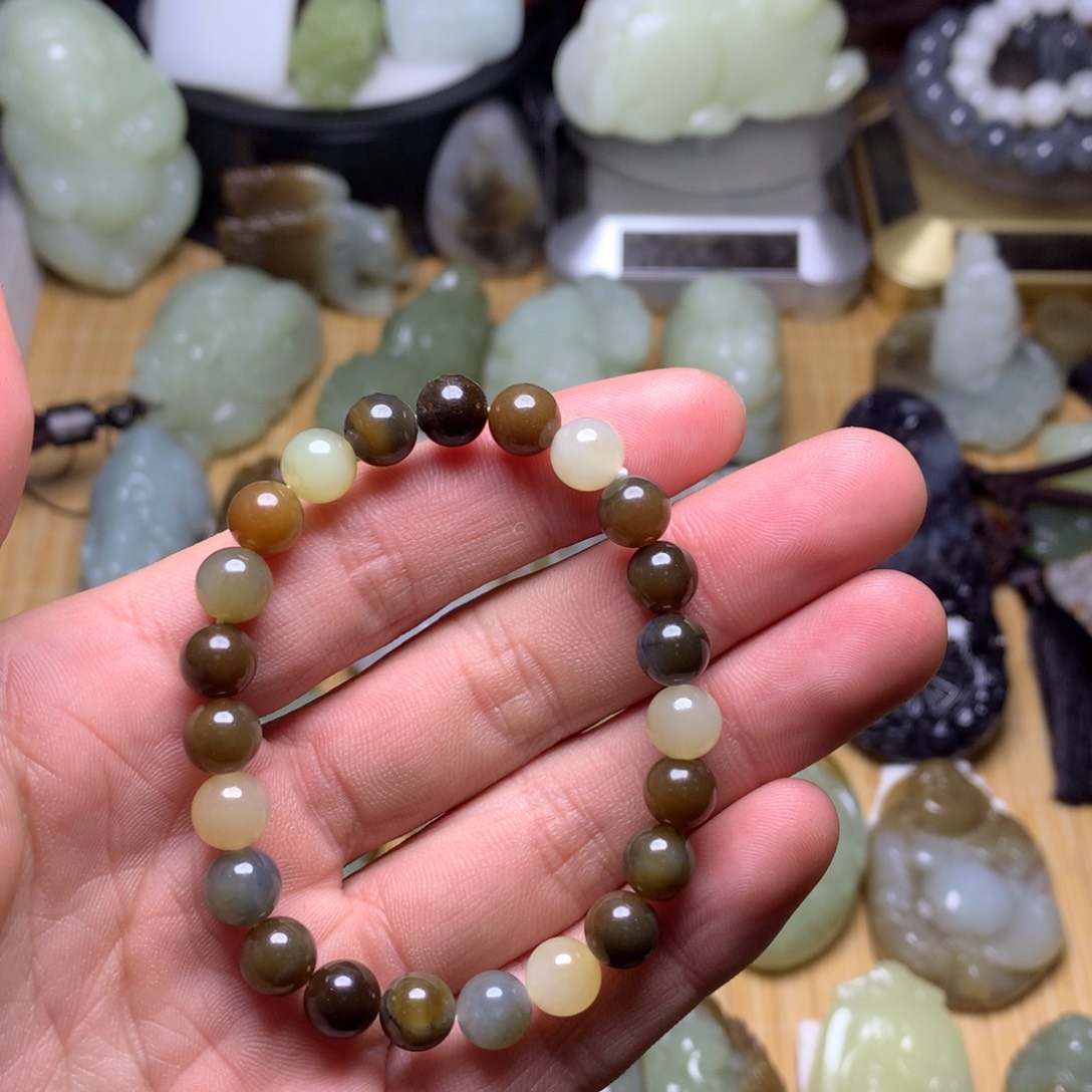 和田玉手串未镶嵌