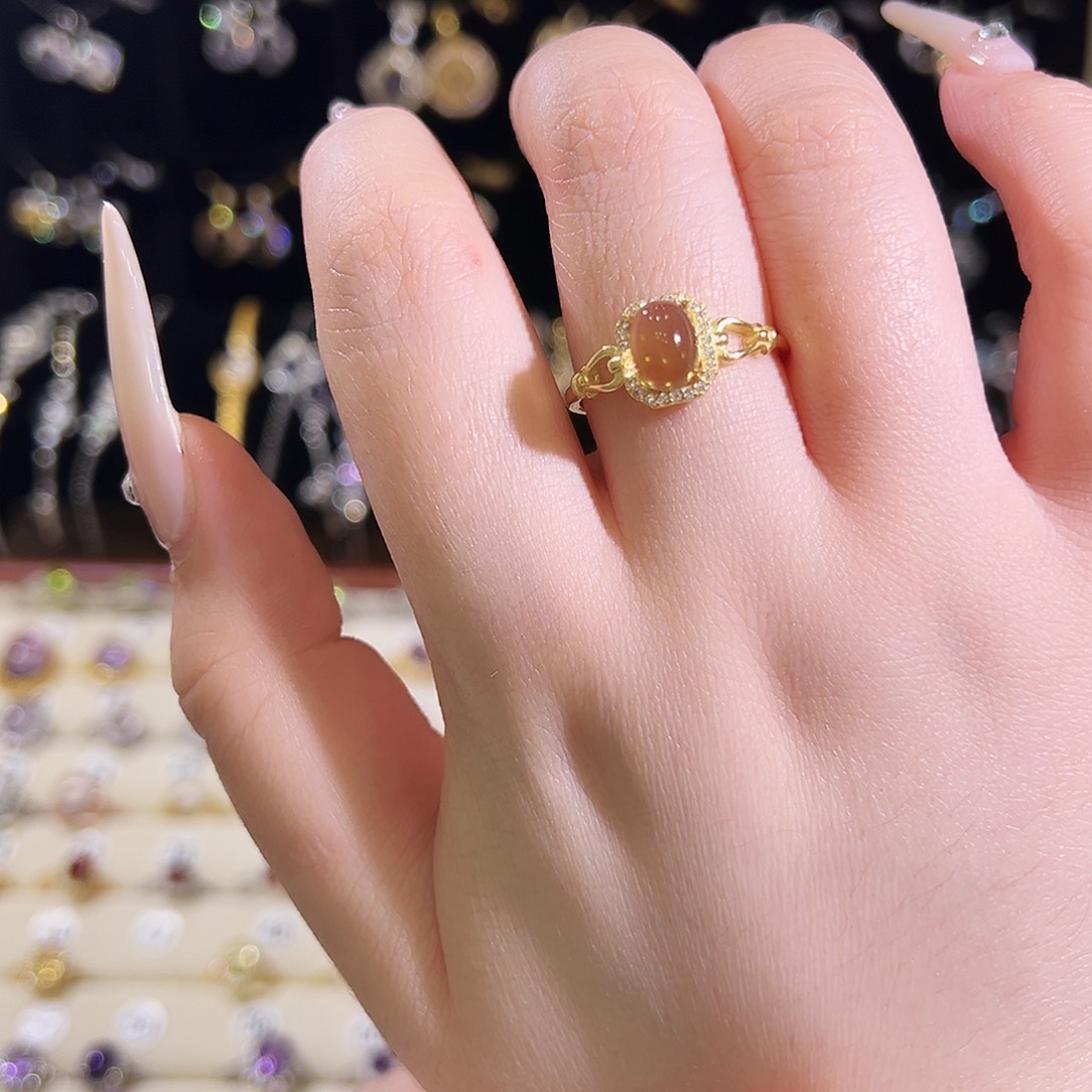 韩****银S925镶嵌水晶戒指