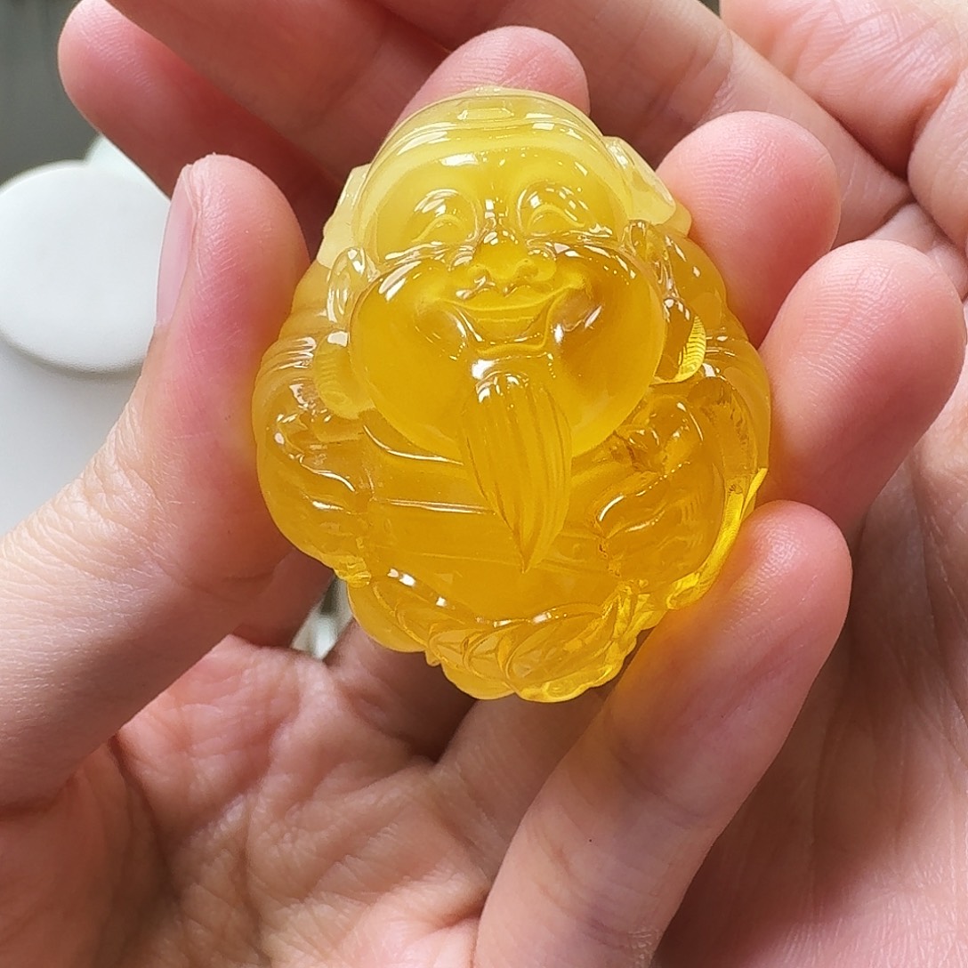 橙***橙琥珀未镶嵌颈饰吊坠