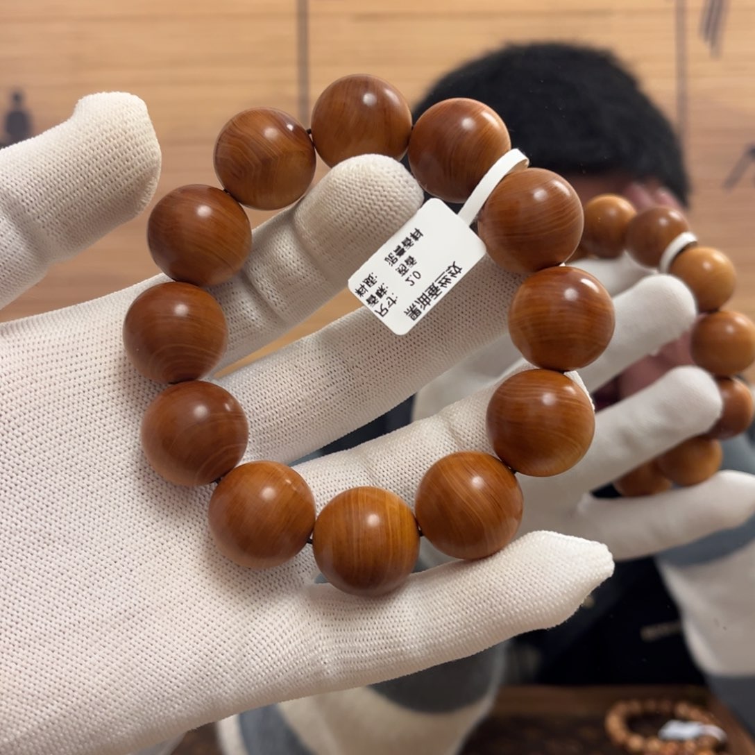 柏木（崖柏）手串/手链20蚕丝纹药香味板根料