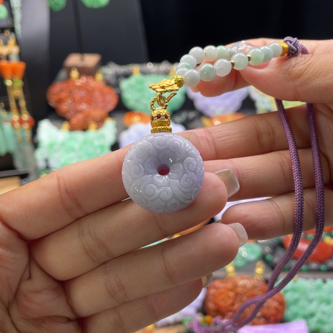 翡翠未镶嵌颈饰代编织