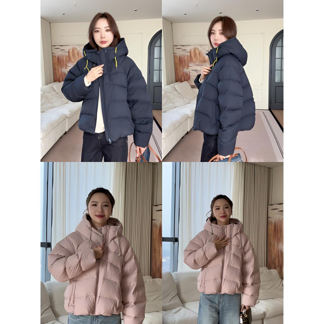 【余欢欢】冬季休闲百搭新国标90白鸭绒连帽羽绒服-YHW51195