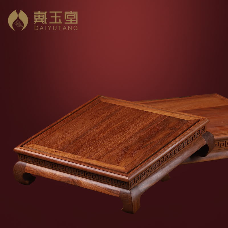 戴玉堂实木摆件观音木底座观/音加高底座装饰