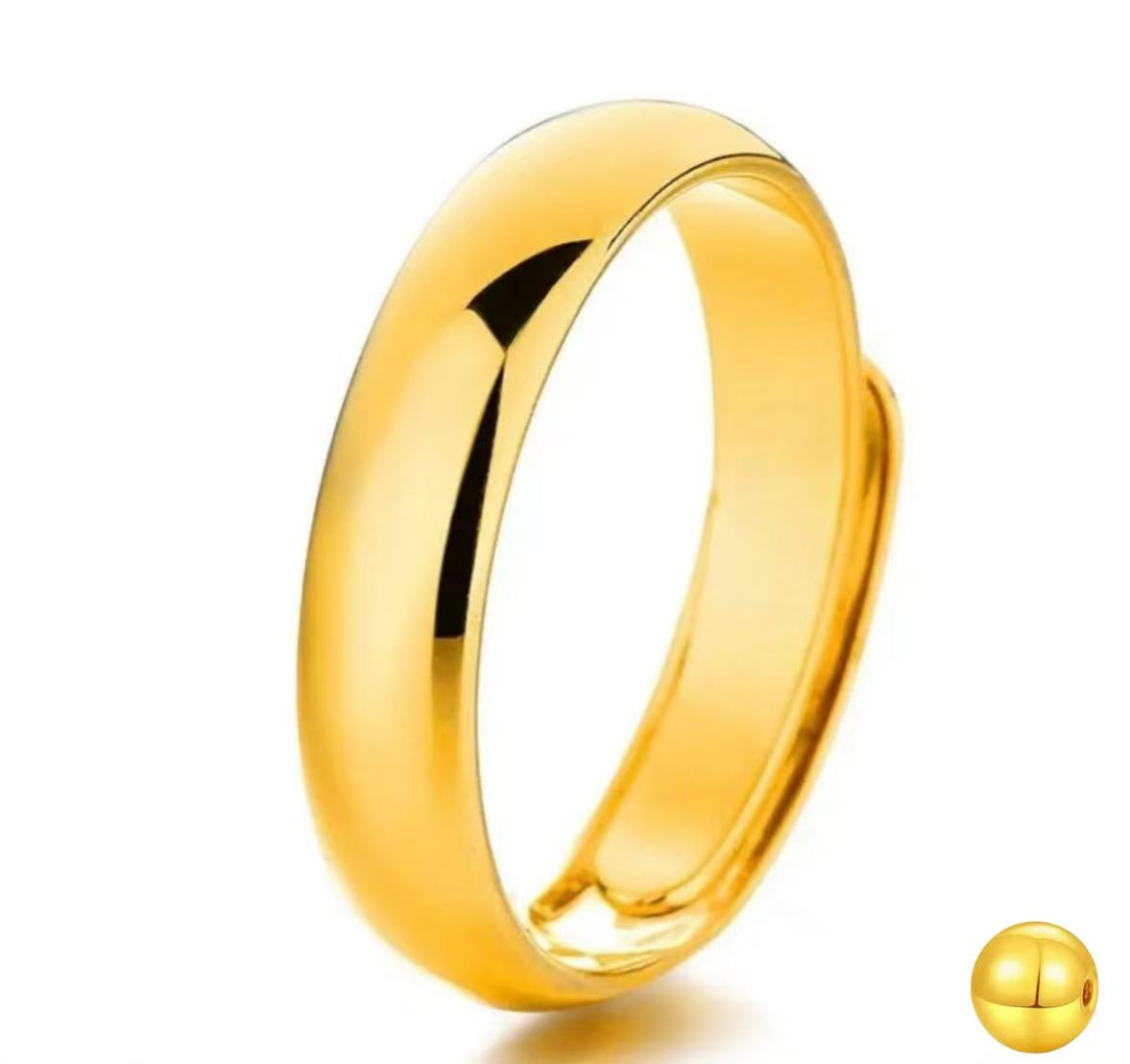 合金戒指 合金戒指光面戒男女经典时尚简约百搭情侣戒指可调节