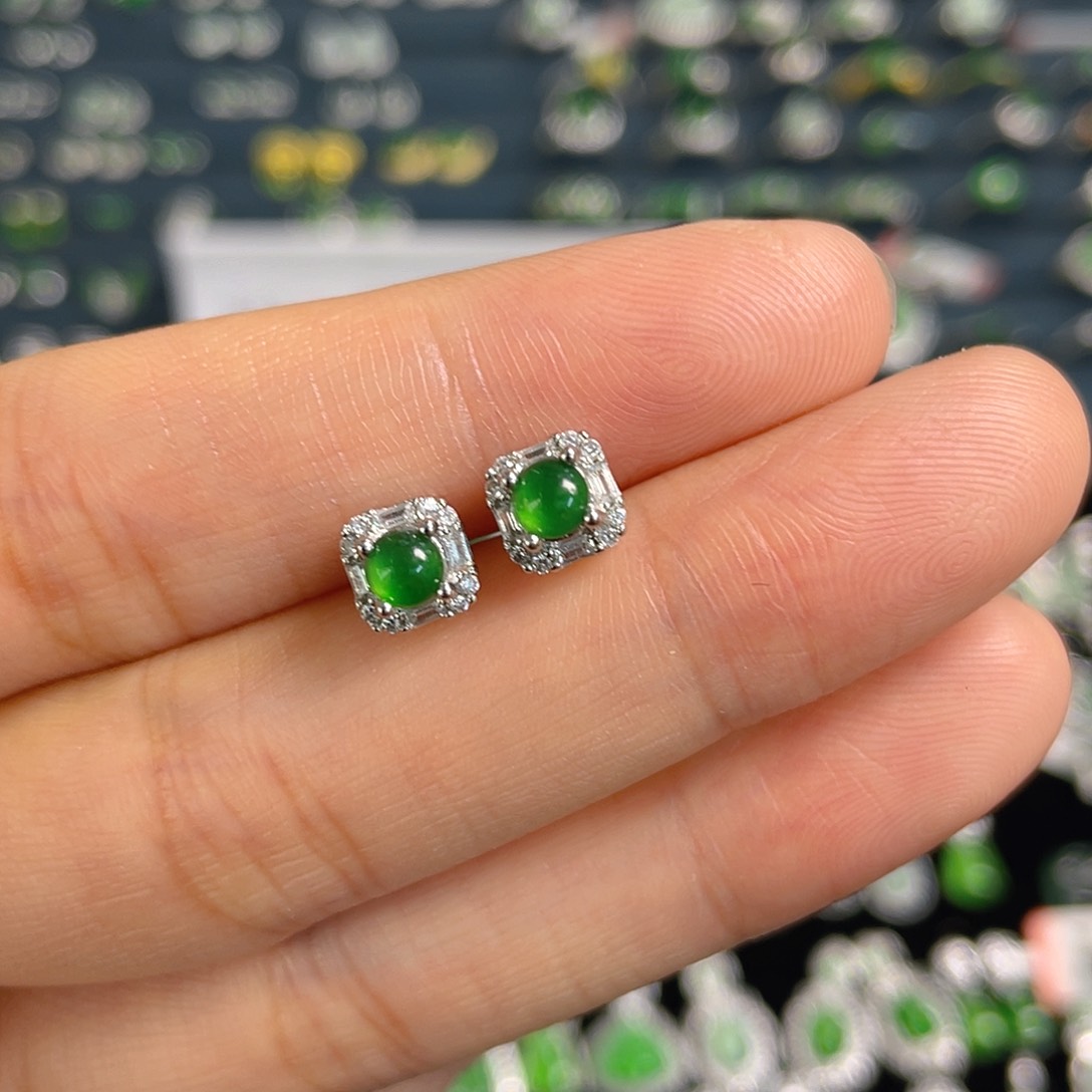 未镶嵌翡翠耳饰耳钉