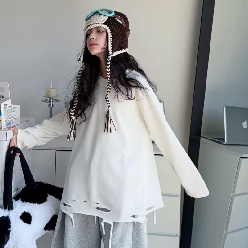 女童T恤春秋冬新款儿童时髦洋气宽松套头长袖打底衫百搭上衣童装