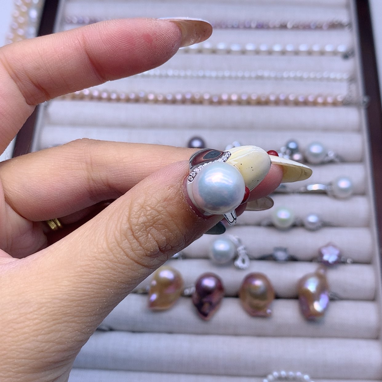 【闪购商品】淡水珍珠戒指银S925镶嵌