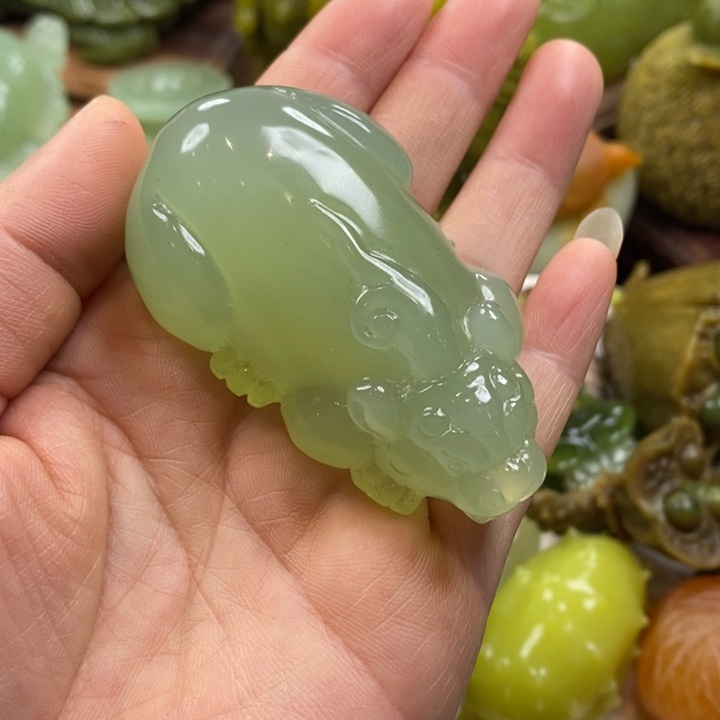 蛇纹石玉未镶嵌手把
