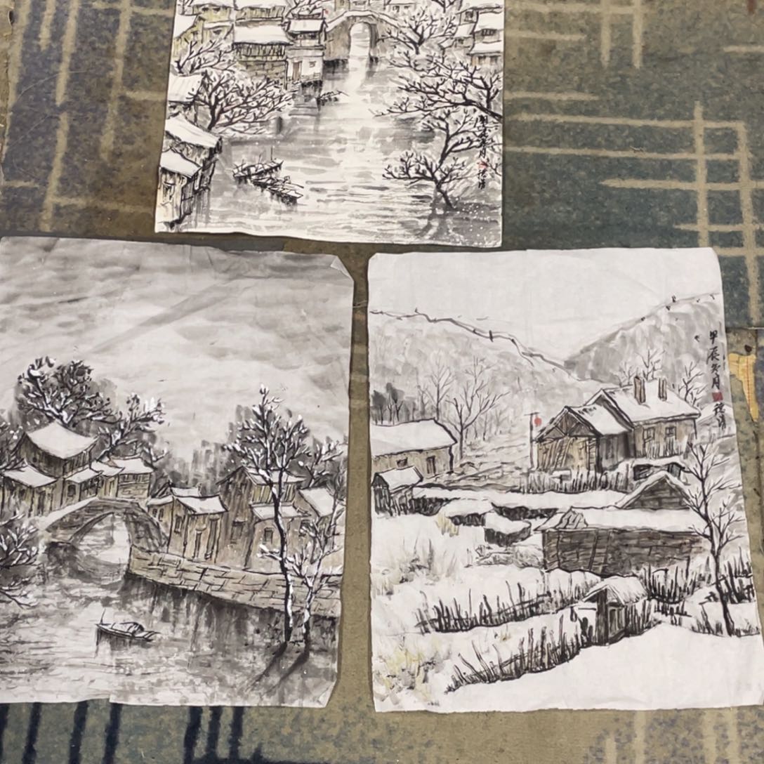 国画飞****）小品三张加托底111111