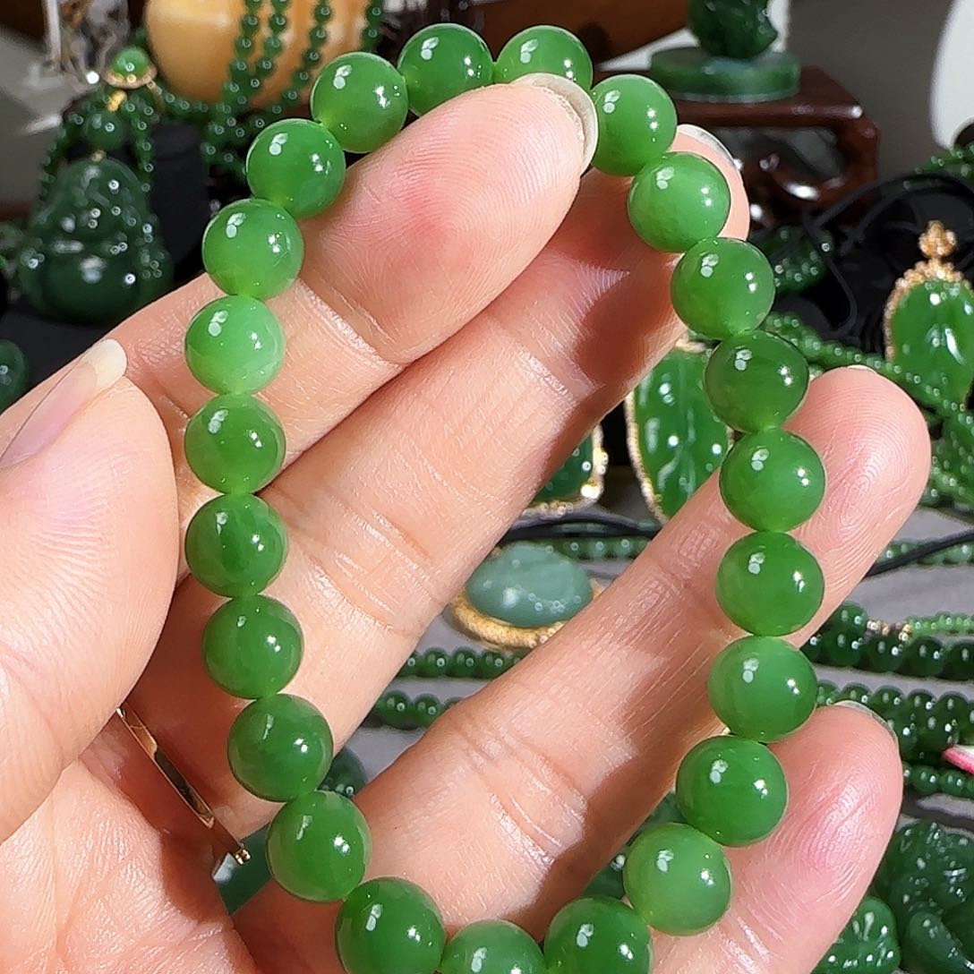 和田玉（碧玉）手链未镶嵌