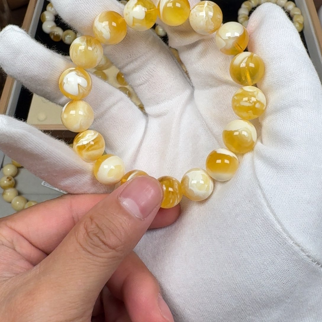 p***r未镶嵌蜜蜡手链12加金漆白