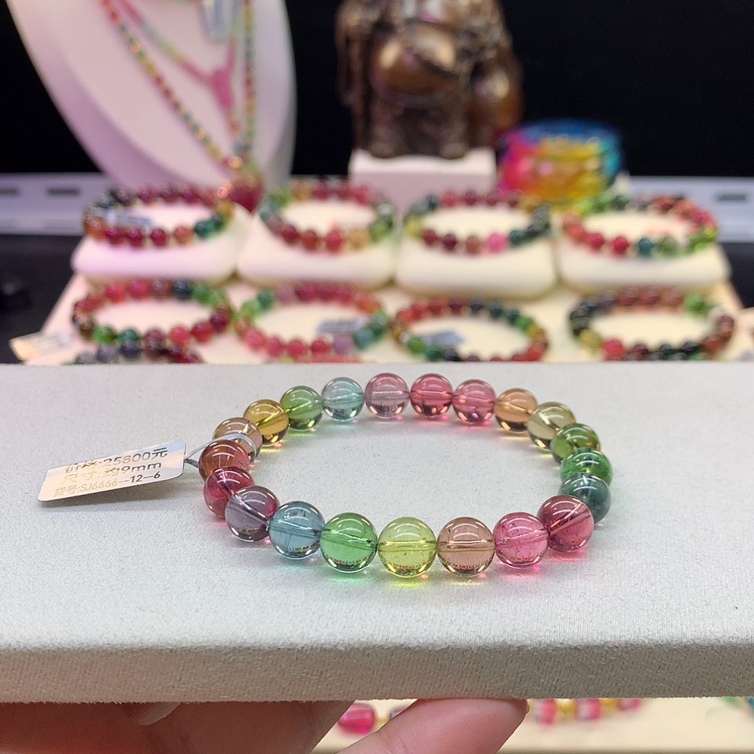 手串碧玺未镶嵌人鱼9mm