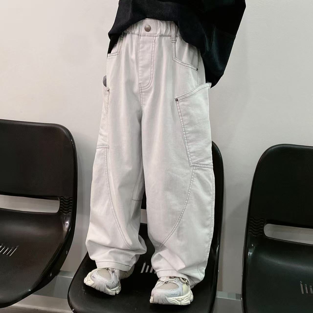 【嘟妈童装】男童夏季薄款牛仔裤中大童宽松裤子5726