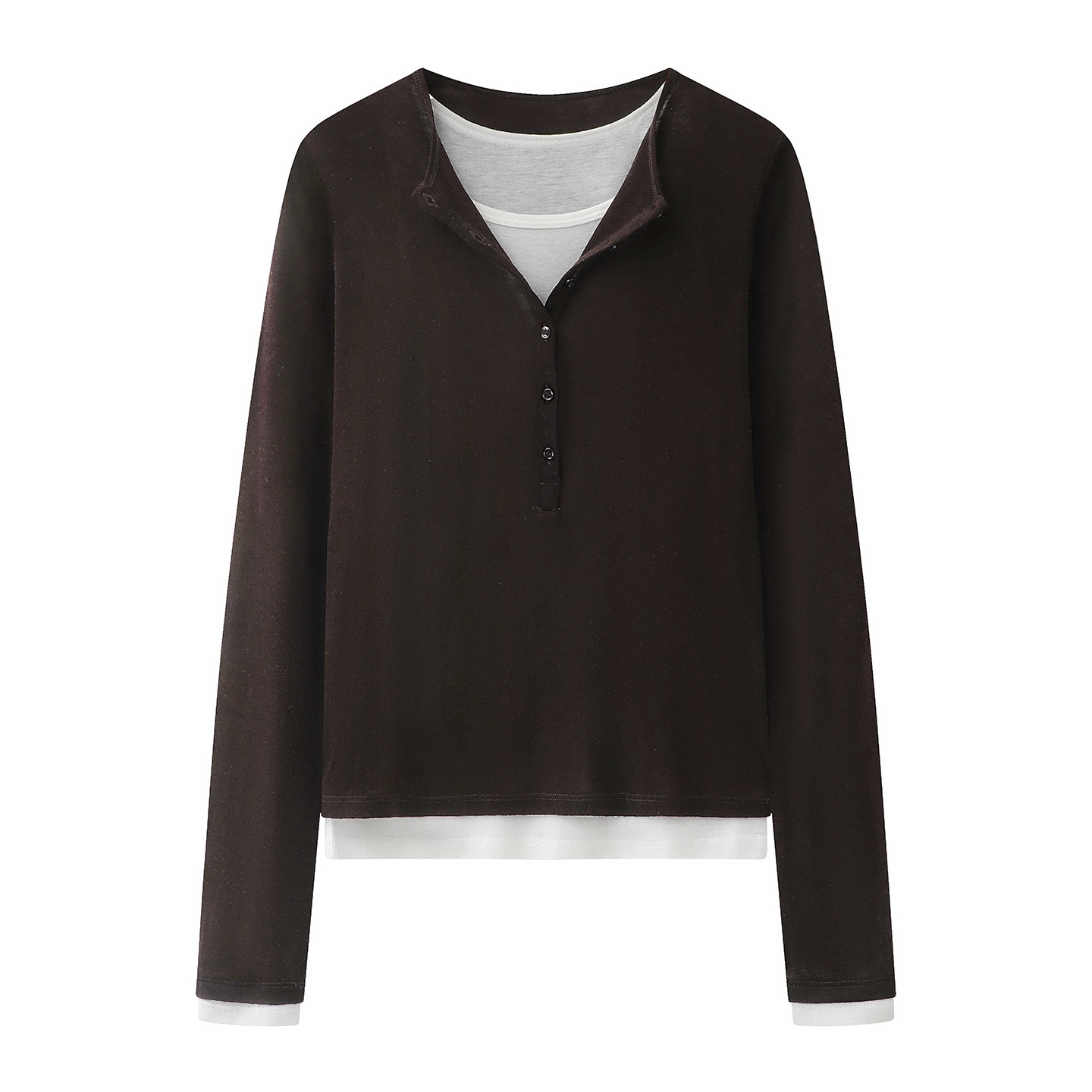 2026春新款通勤简约风时尚撞色假两件毛针织衫上衣BR601155