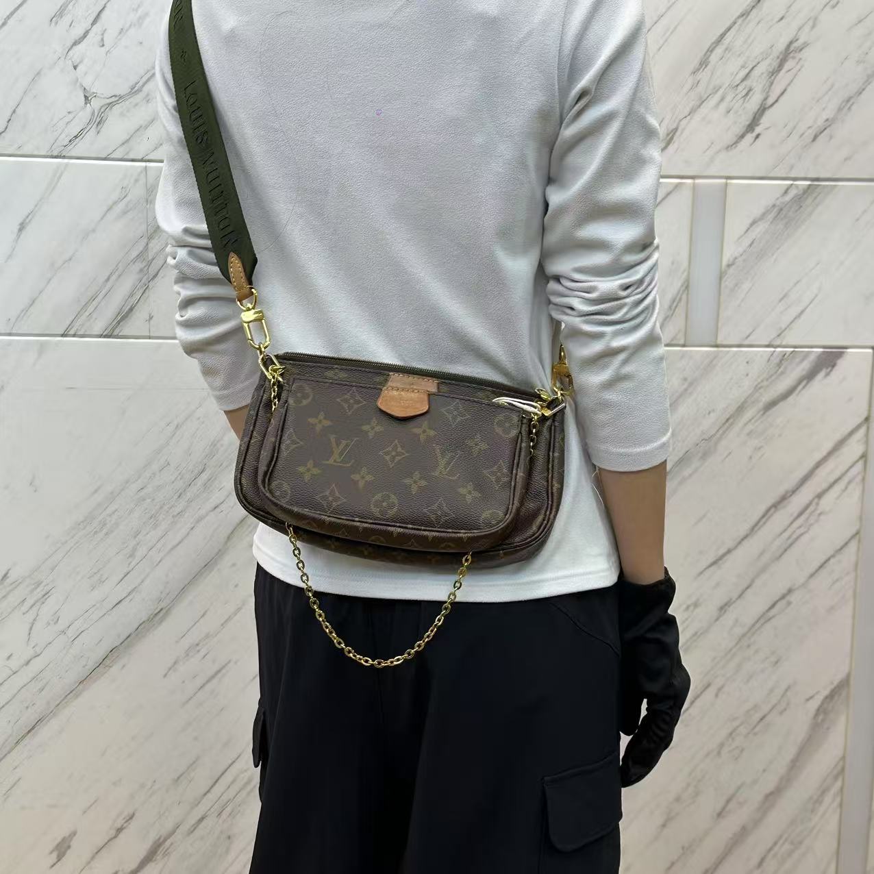99新 LouisVuitton/路易威登 新款五合一绿肩带/云海优选/68923