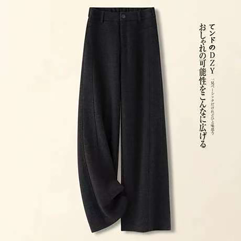 时尚气质弯刀休闲裤2025冬季新款舒适百搭阔腿裤