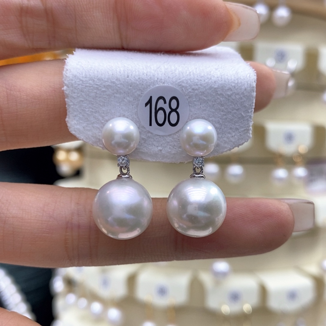 淡水珍珠耳饰银S925镶嵌