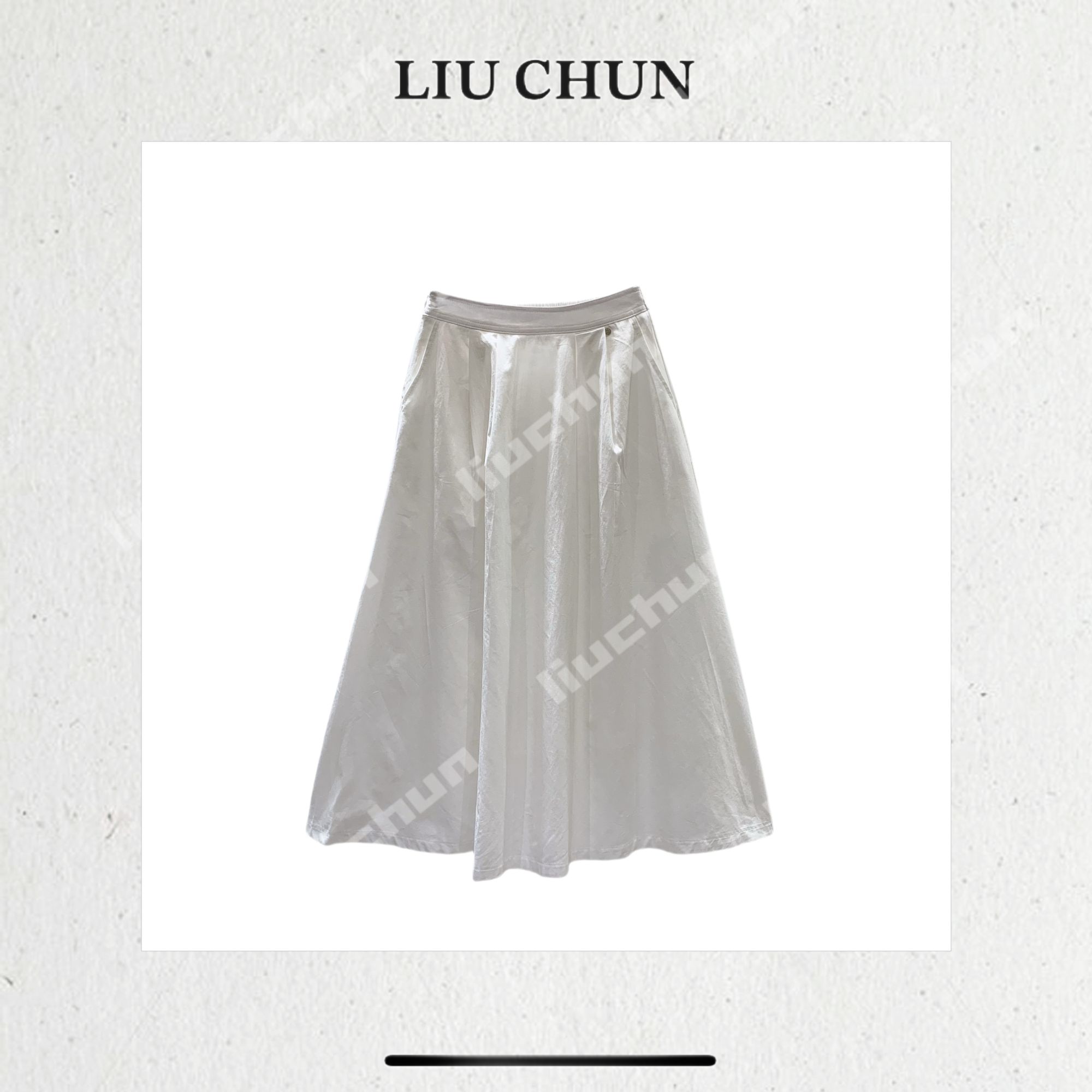 【纯色压褶】CHUN家松紧腰半裙